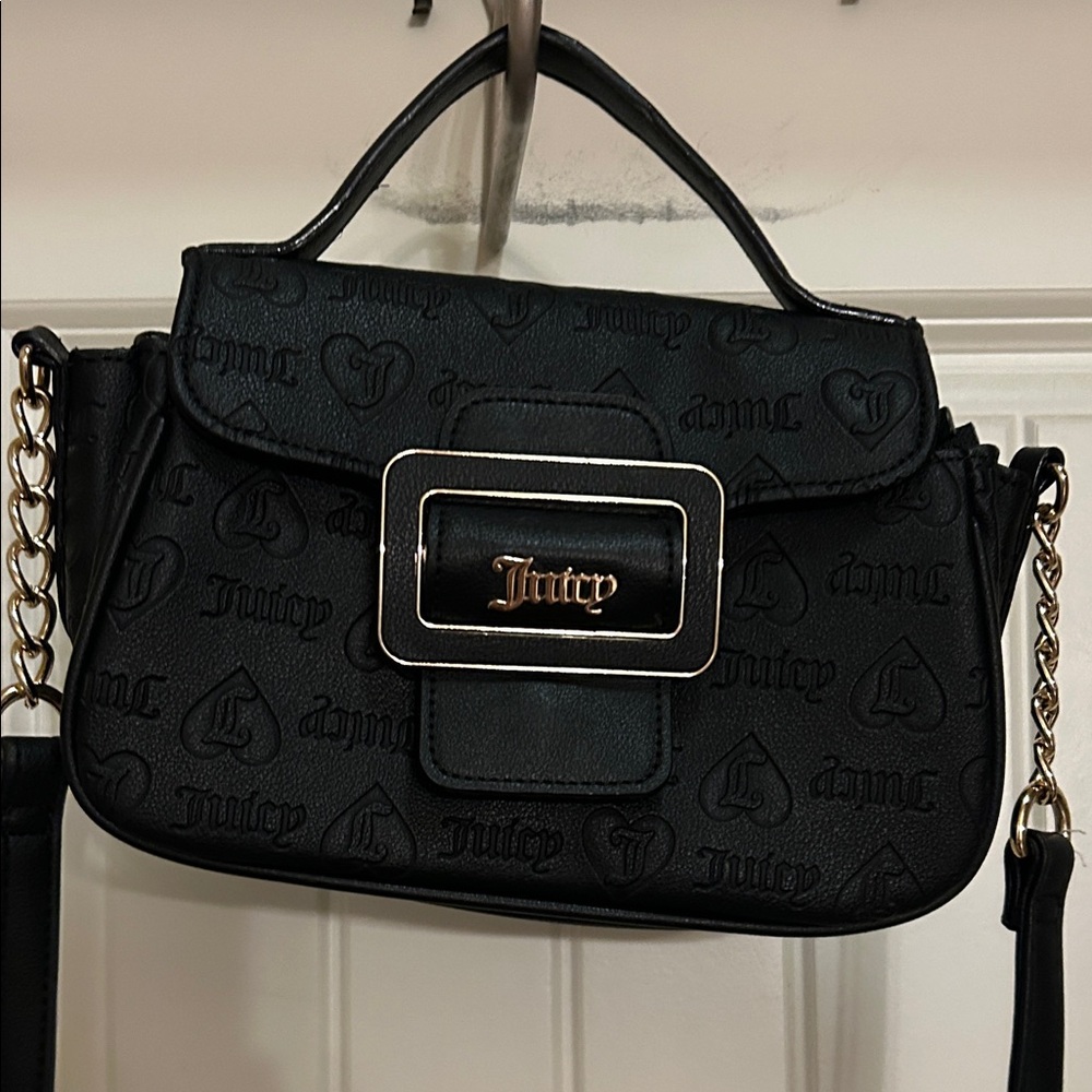 Juicy Couture Black Crossbody Bag with Gold Accent